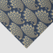 Blaue und goldene Art Deco Decoupage Seidenpapier (Ausschnitt)