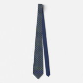 Blaue und goldene Art Deco Herren Krawatte (Vorderseite)