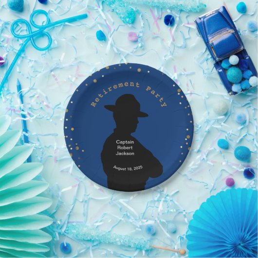 Blaue und goldene Autobahn - Patrouillenruhe Pappteller (Party)