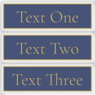 Blaue und goldene Bezeichnung für Navy Transparent Aufkleber