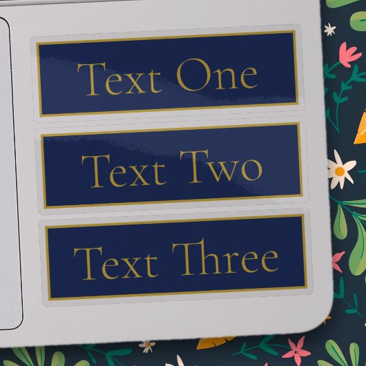 Blaue und goldene Bezeichnung für Navy Transparent Aufkleber