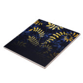 Blaue und goldene Blätter Fliese (Seite)