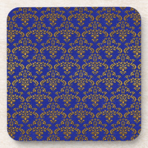Blaue und goldene Damaskusmuster Untersetzer