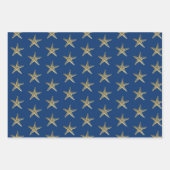 Blaue und goldene Eisenstange Geschenkpapier Set (Vorderseite)