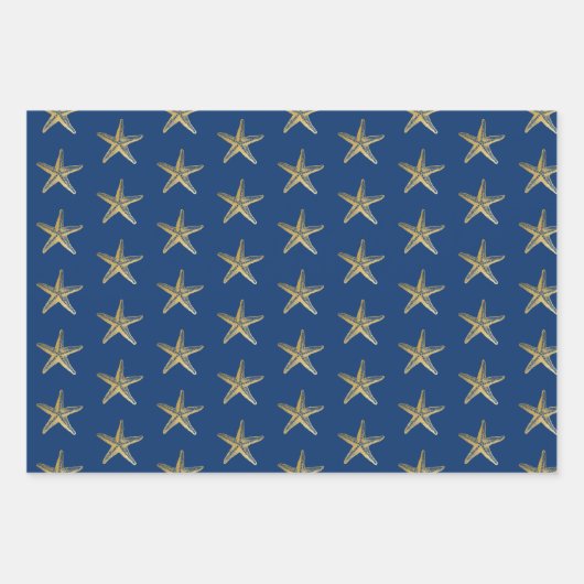 Blaue und goldene Eisenstange Geschenkpapier Set (Vorderseite 3)