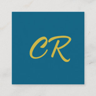 Blaue und goldene Farbmonogramm moderne Minimalist Begleitkarte