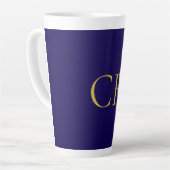 Blaue und goldene Farbmonogramm-Moderne Minimalist Milchtasse (Linke Ecke)