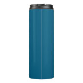 Blaue und goldene Farbmonogramm Moderne Minimalist Thermosbecher (Rückseite)