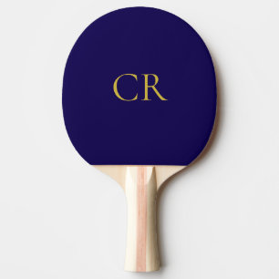 Blaue und goldene Farbmonogramm Moderne Minimalist Tischtennis Schläger