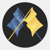 Blaue und goldene Flaggen