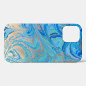 Blaue und goldene flüssige Textur Case-Mate iPhone Hülle (Rückseite (Horizontal))
