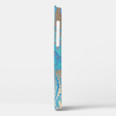 Blaue und goldene flüssige Textur Case-Mate iPhone Hülle (Rückseite / Links)