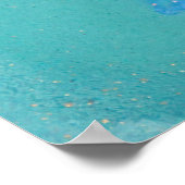 Blaue und goldene flüssige Textur Poster (Ecke)