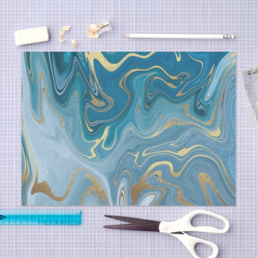 Blaue und goldene Gattung 5 Seidenpapier (Handwerk)