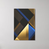Blaue und goldene Geometrie Leinwanddruck (Vorderseite)