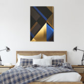 Blaue und goldene Geometrie Leinwanddruck (Insitu (Schlafzimmer))