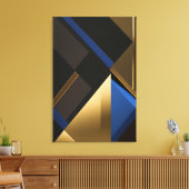 Blaue und goldene Geometrie Leinwanddruck (Insitu (Wohnzimmer))