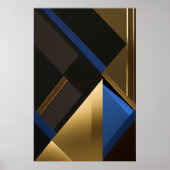 Blaue und goldene Geometrie Poster (Vorne)