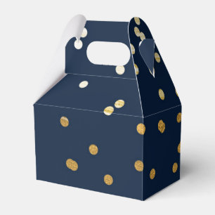 Blaue und goldene glänzende Konfetti-Punkte Chic M Geschenkschachtel