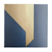 Blaue und goldene Keramik Tile Fliese (Vorderseite)