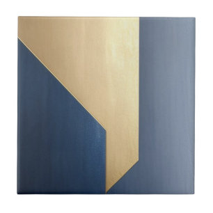 Blaue und goldene Keramik Tile Fliese