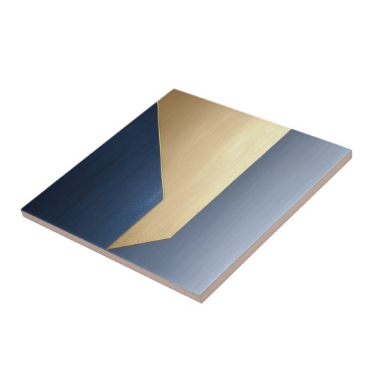 Blaue und goldene Keramik Tile Fliese (Seite)
