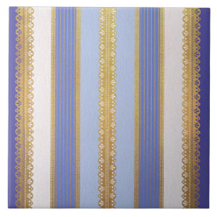 Blaue und goldene Keramikfliese