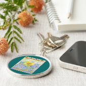 Blaue und goldene Krebserkrankung können Keychain Schlüsselanhänger (Seite)