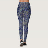 Blaue und goldene Leoparden Leggings (Rückseite)