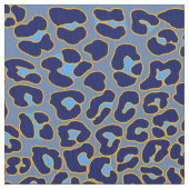 Blaue und goldene Leoparden Stoff (Nahaufnahme)