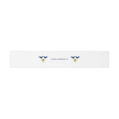 Blaue und goldene Liebesvögel mexikanische Hochzei Einladungsbanderole (Flach)