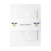 Blaue und goldene Liebesvögel mexikanische Hochzei Einladungsbanderole (Vorderseite Beispiel)