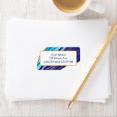 Blaue und goldene Marmorkunst Adressaufkleber (Insitu)