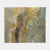 Blaue und goldene Marmormuster Fleecedecke (Vorderseite (Horizontal))