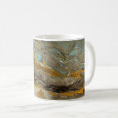 Blaue und goldene Marmormuster Kaffeetasse (VorderseiteRechts)