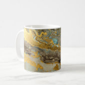 Blaue und goldene Marmormuster Kaffeetasse (Vorderseite Links)