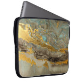 Blaue und goldene Marmormuster Laptopschutzhülle (Vorne Rechts)