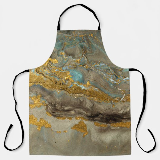 Blaue und goldene Marmormuster Schürze (Vorderseite)