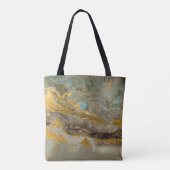Blaue und goldene Marmormuster Tasche (Rückseite)