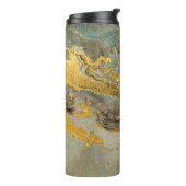 Blaue und goldene Marmormuster Thermosbecher (Nach links gedreht)