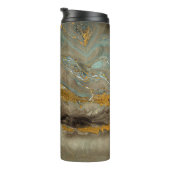 Blaue und goldene Marmormuster Thermosbecher (Nach rechts gedreht)