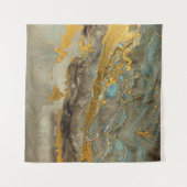 Blaue und goldene Marmormuster Wandteppich (Vorderseite (Horizontal))
