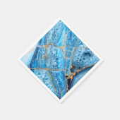 Blaue und goldene Marmoroptik Serviette (Ecke)