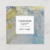 Blaue und goldene Marmorplatte Abstrakte flüssige Quadratische Visitenkarte (Vorderseite)