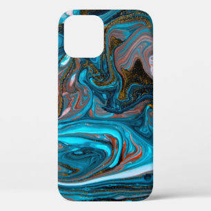 Blaue und goldene Marmorstruktur. Goldmarmor liqu Case-Mate iPhone Hülle
