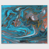 Blaue und goldene Marmorstruktur. Goldmarmor liqu Geschenkpapier (Flach)