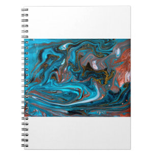 Blaue und goldene Marmorstruktur. Goldmarmor liqu Notizblock