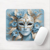 Blaue und goldene Maske Mousepad (Mit Mouse)