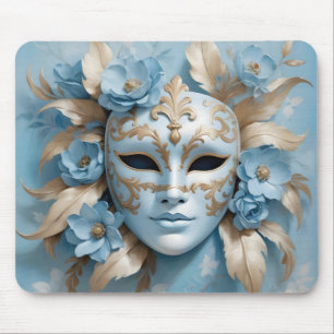 Blaue und goldene Maske Mousepad