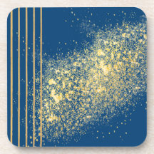 Blaue und goldene metallische Hartplastik-Unterlag